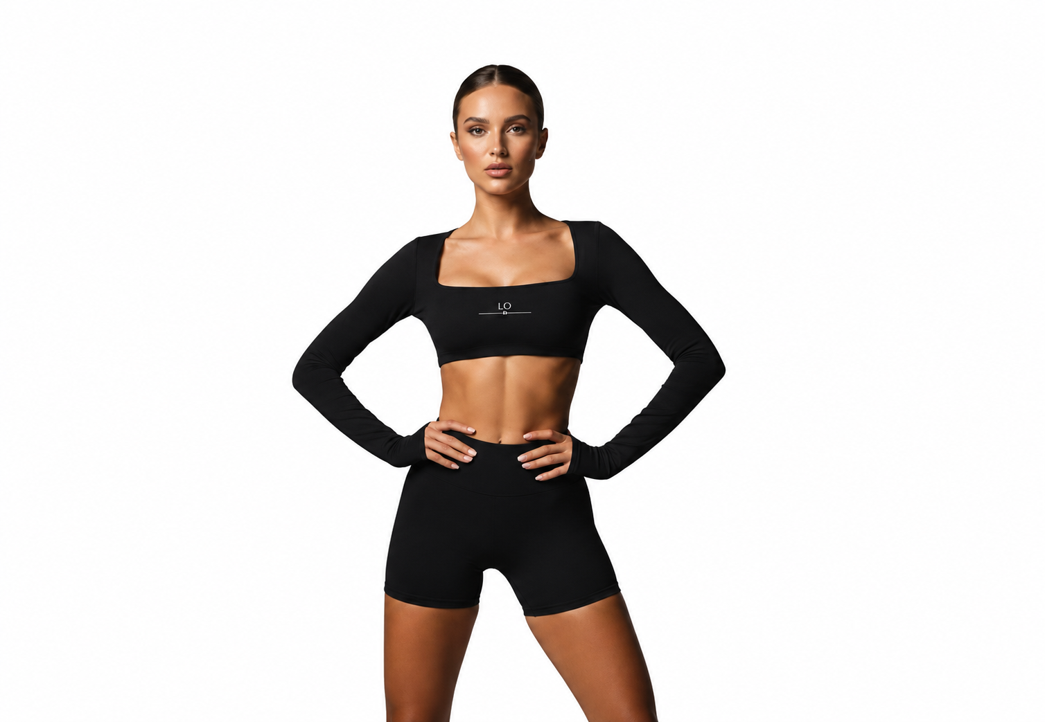 Conjunto Deportivo de Lujo Short y Top Manga Larga – LO COSMETICS
