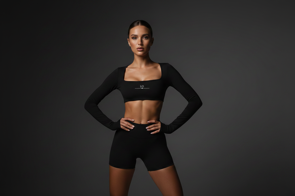 Conjunto Deportivo de Lujo Short y Top Manga Larga – LO COSMETICS